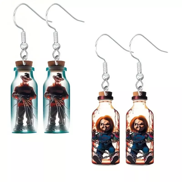 Dovoz Náušnice horor - 2 druhy Freddy + Chucky