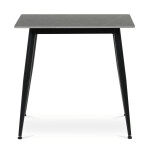 Stůl jídelní 80x80 cm, keramická deska šedý mramor, černé kovové nohy