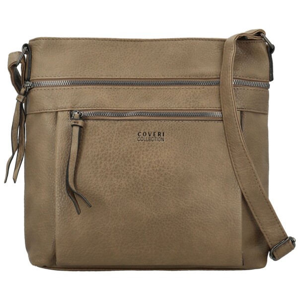 Stylová dámská koženková crossbody kabelka Orniva, taupe