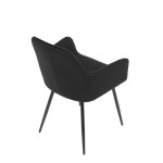 Jídelní židle, černá, sametová látka, DCH-215 BK4