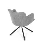 Židle jídelní, šedá látka, černý kov, otočný vratný mechanismus 90°/90° (L/P) - funkce reset