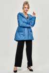 Světle modrá dámská bunda kapucí (HO-22) odcienie niebieskiego