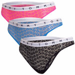 Tommy Hilfiger 3Pack tanga kalhotky UW0UW025240VH Black/Pink/Blue S