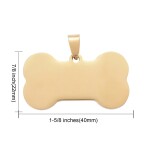 Přívěsek z nerezové oceli - kost pro pejska - 22 x 40 x 1,8 mm - 1 ks Barva: Černá