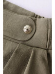 B252 Široké kalhoty ozdobnými knoflíky olivová barva EU