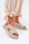 Dámské Sandály Na Klínu Z Eko Kůže Zlaté Quilara 40
