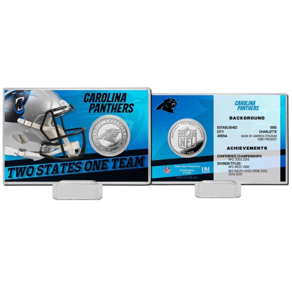 Mince Carolina Panthers NFL Team History Highland Mint Silver Coin Card