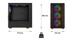 EVOLVEO Panthera, skříň mATX, 6x ARGB ventilátor 120mm, dřevěný přední panel + skleněná bočnice