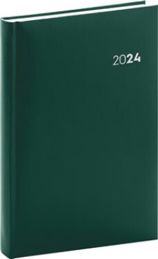 Denní diář 2024 Balacron zelený, 15 21 cm