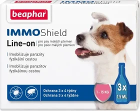 Beaphar Line-on IMMO Shield S / Antiparazitikum / Spot-on / Psi 1-15 kg / 3x 1,5 ml / Blechy, klíšťata, komáři (244-13354)