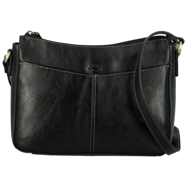 Luxusní dámská kožená crossbody kabelka Katana Renisla, černá