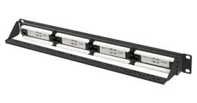 Lanberg PPUA-1024-B černý / Patch panel / 24 portů / RJ-45 / Cat6a / UTP / 1U / 19" (PPUA-1024-B)