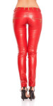 Sexy kalhoty 50480 s kamínky a zipy - KouCla červená XL