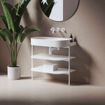 RAVAK - Yard Umyvadlo, 81x50 cm, bez přepadu, bez otvoru pro baterii, matná bílá XJX0E080000