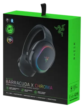 Razer Barracuda X Chroma / Bezdrátová herní sluchátka / mikrofon / RGB / 2.4 GHz / Bluetooth / USB-C