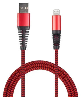 2GO červená / Datový a nabíjecí kabel / USB-A na Lightning / nylon / 1 m (795946)