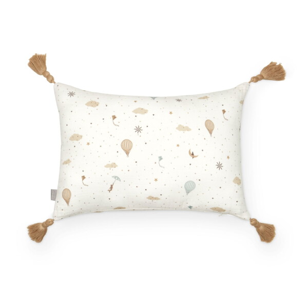 Cam Cam ApS Bavlněný polštářek Dreamland 30 × 40 cm, hnědá barva, krémová barva, textil