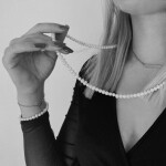 Dlouhý perlový náhrdelník Pauline - sladkovodní perla, Stříbrná 70 cm + 5 cm (prodloužení) Bílá