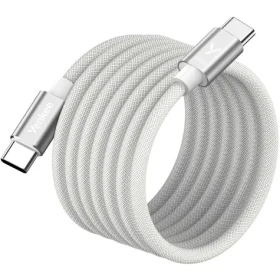 YENKEE YCU MAGNETIC 02 Kabel USB-C (M) - USB-C (M) 1.5m bílá / 100W / 480Mb/s (8590669394494)