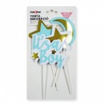 Dortisimo Zápich do dortu rmodrý It's a Boy s měsícem a hvězdami (4 ks)