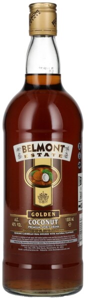 Belmont Estate Golden COCONUT Premium Spirit Drink 40% 1 l (holá lahev)