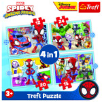 Trefl Puzzle Spidey a jeho úžasní přátelé 4v1 (12,15,20,24 dílků) - Trefl