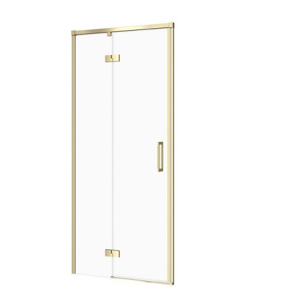 CERSANIT - Sprchové dveře LARGA s panty, zlatá mat, 80x195, levé, čiré sklo S164-065