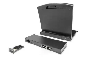 Digitus Modulární KVM switch 16 portů Cat 5 / KVM switch / 16 serverů / dosah 60 m / 1U rack / kaskádovatelný (DS-72217)