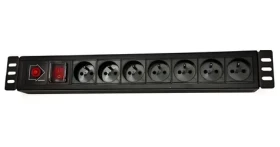 Lexi-net Rozvodný panel 7x230V-3m / Rozvodný panel / 19" / 1,5U / Přepěťová ochrana (NAPPAN2237B)