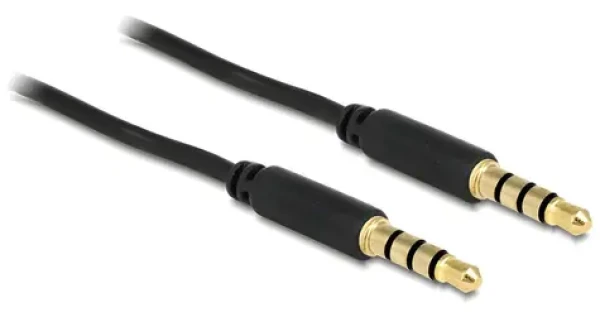 DeLock 83438 černý / Audio kabel Jack 3,5 mm / 4 pin samec samec / 5 m (83438)