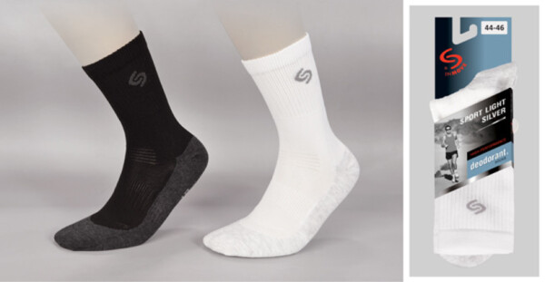 Ponožky SPORT LIGHT DEOD. SILVER bílá 41-43