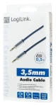 LogiLink audio kabel Jack 3,5mm modrá / Audio kabel / Jack 3,5mm - Jack 3,5mm / 0,5 m (CA10050)