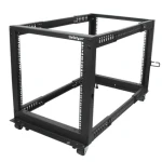StarTech Open Frame 12U černý / Stojanový rack / 19" / nastavitelná hloubka / nosnost 544 kg (4POSTRACK12U)