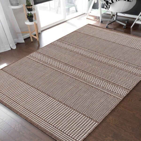DumDekorace PATIO 12 , hnědý venkovní koberec na terasu s jemným vzorem Šířka: 80 cm | Délka: 150 cm