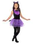Smiffys Dětský kostým kočička fialová Velikost: 7-9 roků