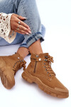 Ocieplené semišové dámské botky Trapery Camel Jailina 36
