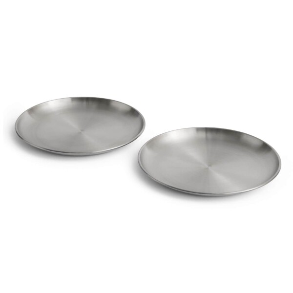 HAY Talíř Outdoor Market Steel Ø 26 cm – set 2 ks, stříbrná barva