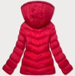 Červená dámská bunda kapucí pro přechodné období (5M786-270) odcienie czerwieni