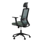 Židle kancelářská, zelená MESH síťovina, zelená látka, plastový kříž, synchronní mechanismus, kolečka pro tvrdé povrchy