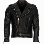 Pánská Kožená Bunda Křivák S-Class Brixton Černá Velikost: XS