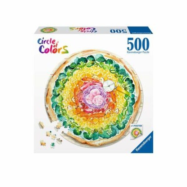 RAVENSBURGER Kulaté Kruh barev: Pizza 500 dílků