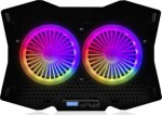 MODECOM Silent Fan CF18 černá / Chladící podložka na notebook do 18" / 2x 115mm ventilátor (PL-MC-CF-18-RGB)