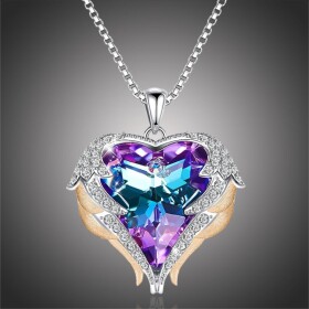 Náhrdelník Swarovski Elements Angel Wings Gold - andělská křídla, 40 cm + 5 cm (prodloužení)