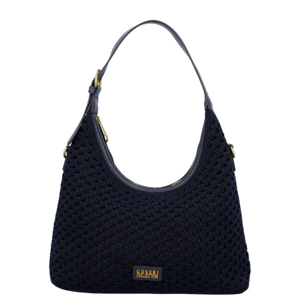 Stylová dámská háčkovaná kabelka Coveri Luna, modrá