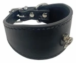 Huhubamboo Exclusive obojek černá XS / Obojek pro psy / Pro chrty / 40 mm x 21-26 cm / hovězí kůže (355475)