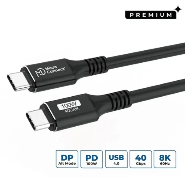 MicroConnect USB-C na USB-C 0,25 m černá / Kabel (USB4CC025)