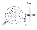 Laufen - Sprchové příslušenství Hlavová sprcha 30 cm, zlatorůžová H3679810822321
