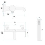 REA - Vanová baterie Spot Nickel Brush REA-B2082