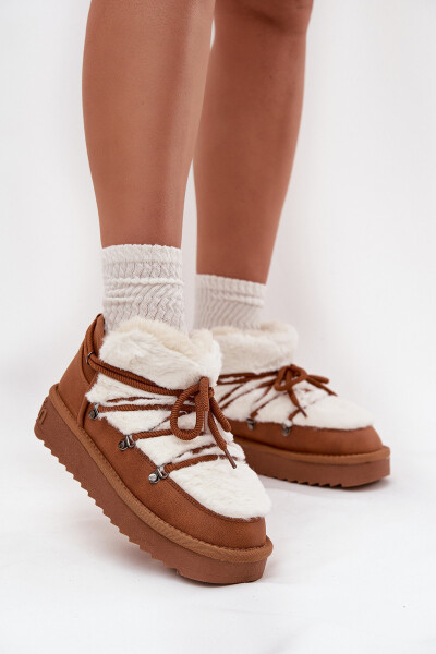 Nízké sněhule na platformě s kožešinou D.Franklin DFSH370011 Camel 42