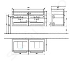 VILLEROY & BOCH - Avento Umyvadlová skříňka, 1180x514x452 mm, 4 zásuvky, Stone Oak A89300RK